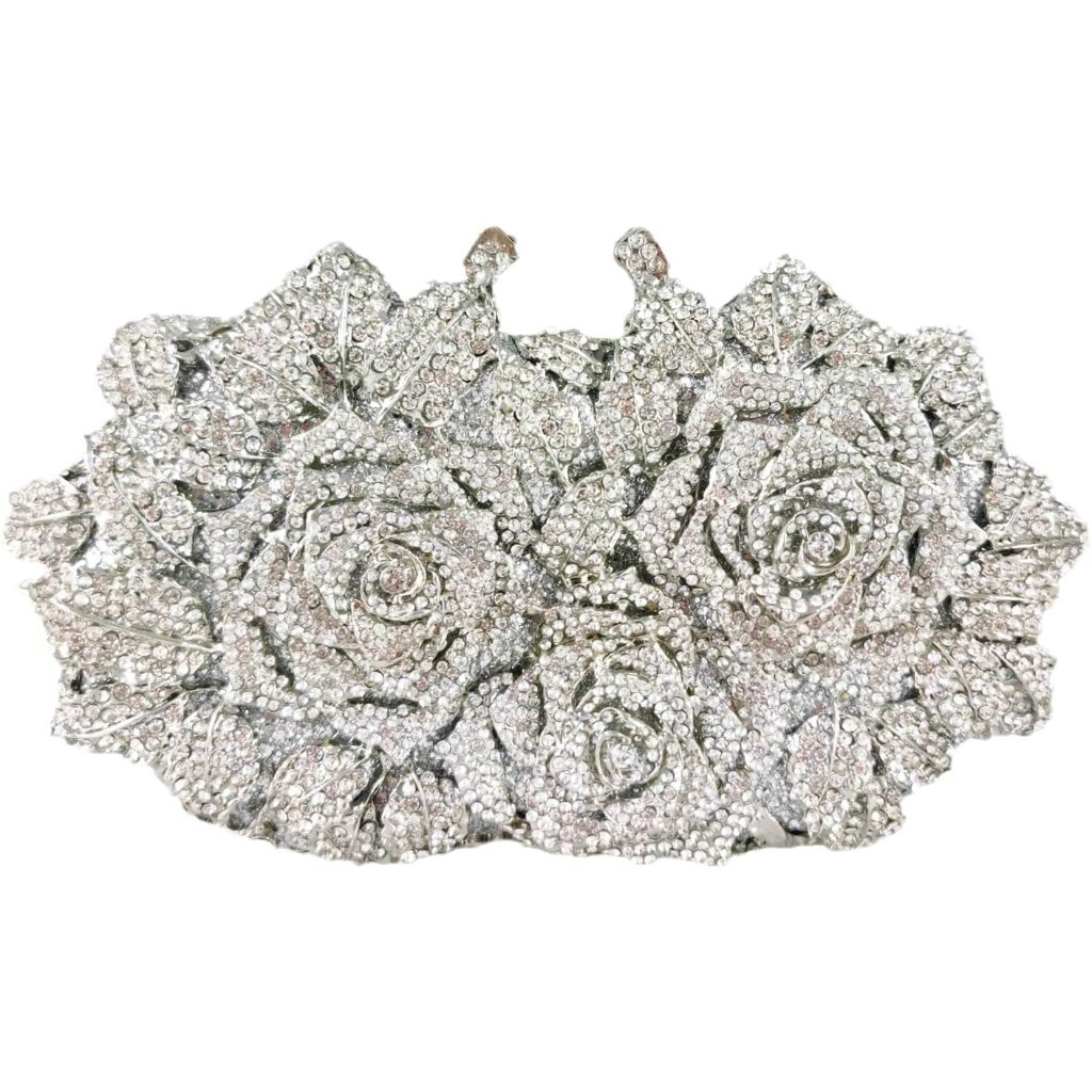 Mini Flower Evening Bags For Women Formal,Party Rhinestone Clutch Purses,Wedding